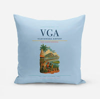 Thumbnail for Vijayawada Airport (VGA) design on light blue pillow