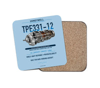 Thumbnail for TPE331-12 design on light blue 1 piece coaster