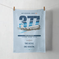 Thumbnail for Boeing 377 Stratocruiser design on light blue towel
