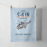 Thumbnail for Sikorsky S-61N design on light blue towel