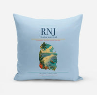 Thumbnail for Yoron Airport (RNJ) design on light blue pillow