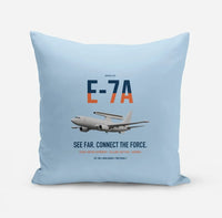 Thumbnail for E-7A Wedgetail design on light blue pillow