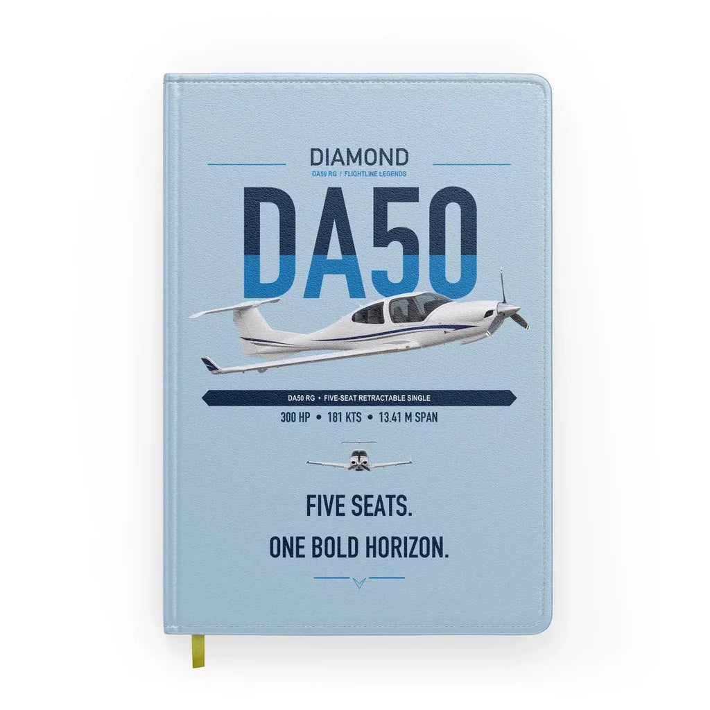 Diamond DA50 RG design on light blue notebook