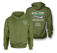 Thumbnail for Piper PA-34-220T Seneca V design on green army double-side hoodie, double-side print