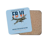 Thumbnail for de Havilland Mosquito FB VI design on light blue 1 piece coaster