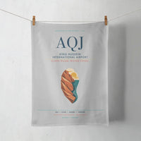 Thumbnail for King Hussein International Airport (AQJ) design on light gray towel