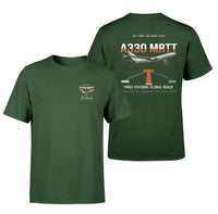 Thumbnail for Airbus A330 MRTT design on dark green t-shirt, double-side print