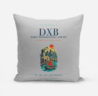 Thumbnail for Dubai International Airport (DXB) design on light gray pillow