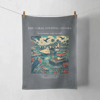 Thumbnail for VINTAGE G4060 - The Coral Stepping Stones - Designed Towels design on gray