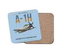 Thumbnail for A-1H Skyraider design on light blue 1 piece coaster