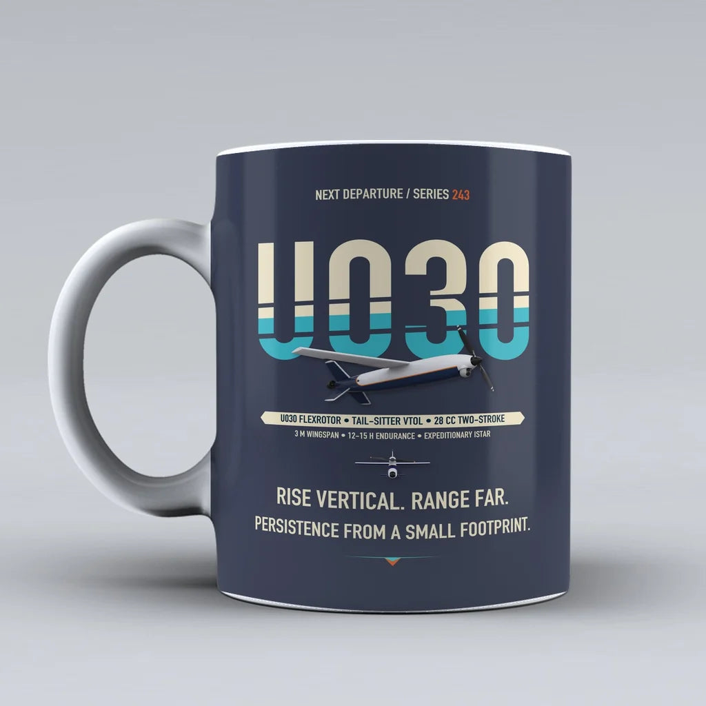 U030 Flexrotor Mug design on dark blue airbus