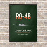 Thumbnail for RQ-4B Global Hawk vertical canvas print - framed - dark green background