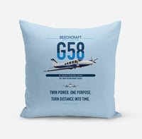 Thumbnail for Beechcraft Baron G58 design on light blue pillow