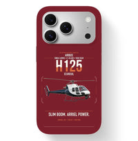 Thumbnail for Airbus H125 design on dark red magsafe iphone case, for iPhone 17 Pro