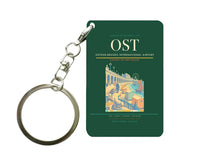 Thumbnail for Ostend-Bruges International Airport (OST) design on dark green key chain