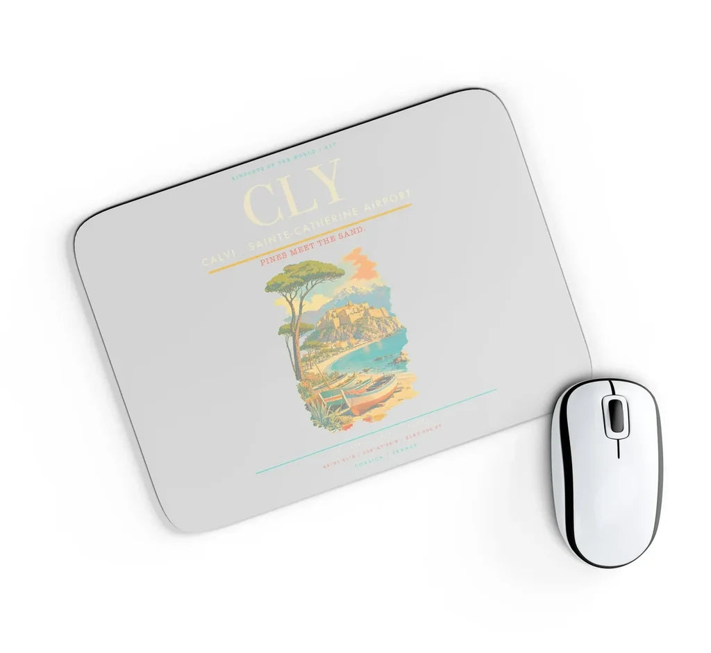 Calvi - Sainte-Catherine Airport CLY Mouse-Pad Rectangle - Light Gray
