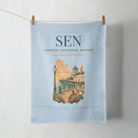 Thumbnail for London Southend Airport (SEN) design on light blue towel