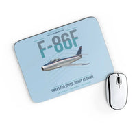 Thumbnail for F-86F Sabre design on light blue rectangle mouse pad