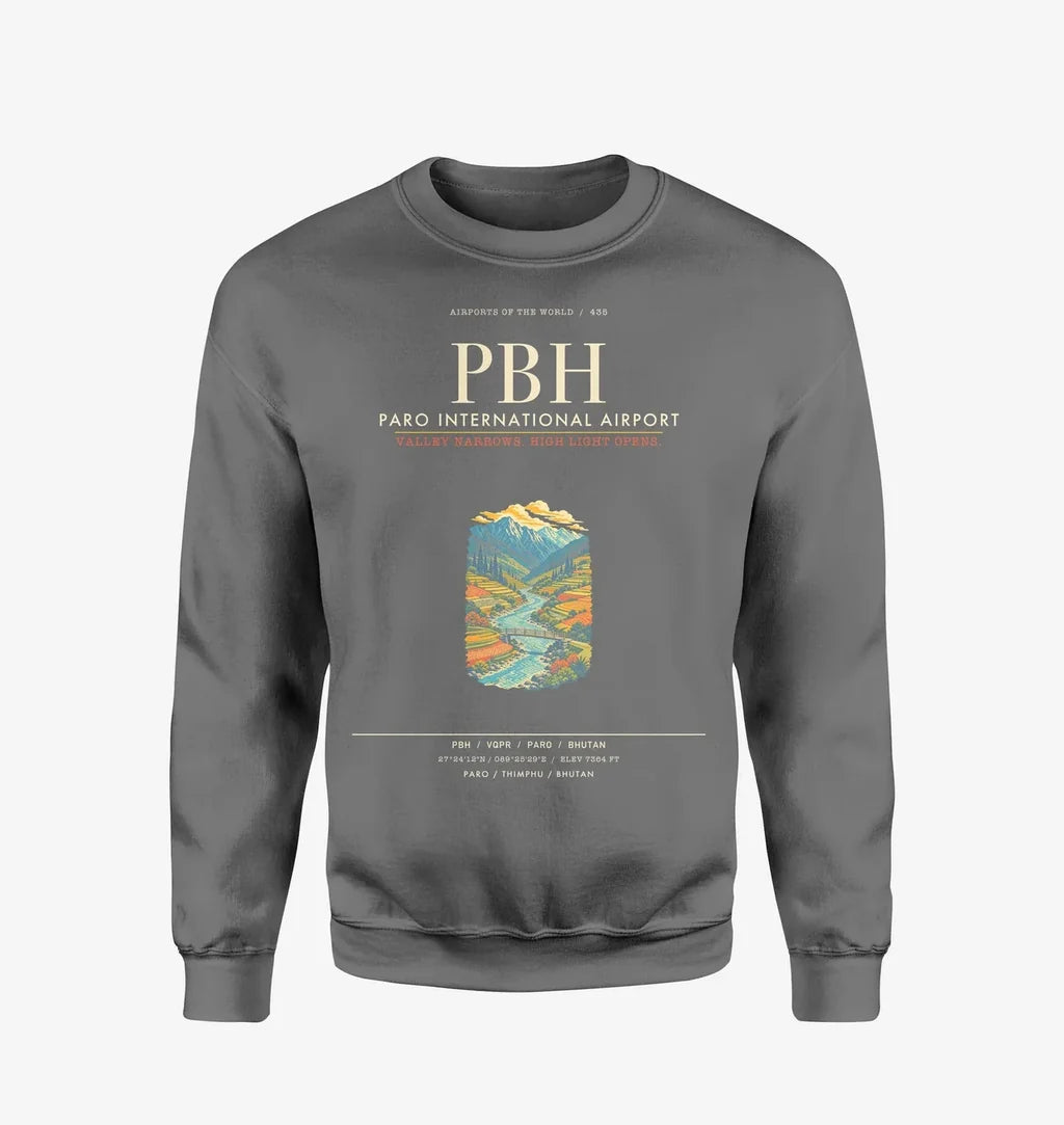 Paro International Airport PBH Sweatshirt - Gray