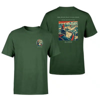 Thumbnail for VINTAGE G4390 - The Fence Post Navigation - Double-Side T-Shirt design on darkgreen double side t shirt