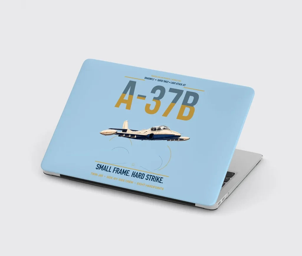 A-37B Dragonfly design on light blue MacBook case