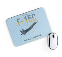 Thumbnail for F-15C Eagle design on light blue rectangle mouse pad