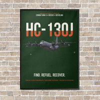 Thumbnail for HC-130J COMBAT KING II vertical canvas print - framed - dark green background
