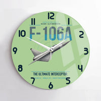 Thumbnail for F-106A Delta Dart design on light green no frame wall clock