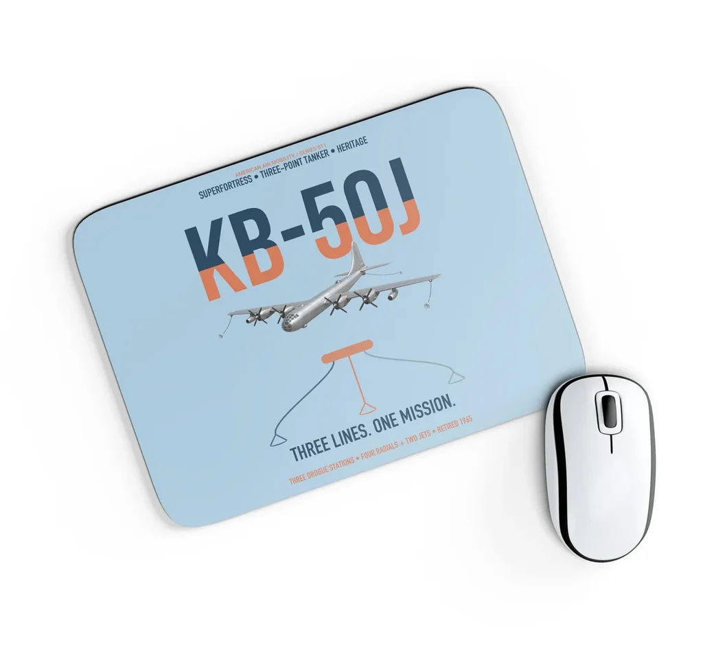 KB-50J Superfortress design on light blue rectangle mouse pad