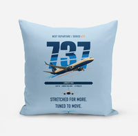 Thumbnail for Boeing 737 MAX 10 design on light blue pillow