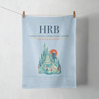 Thumbnail for Harbin Taiping International Airport (HRB) design on light blue towel