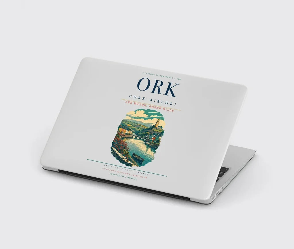 Cork Airport (ORK) design on light gray MacBook case