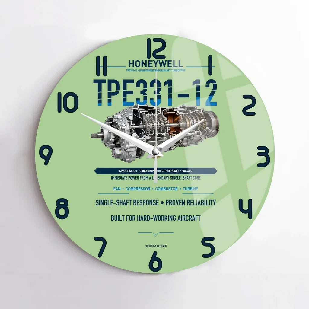 TPE331-12 design on light green no frame wall clock