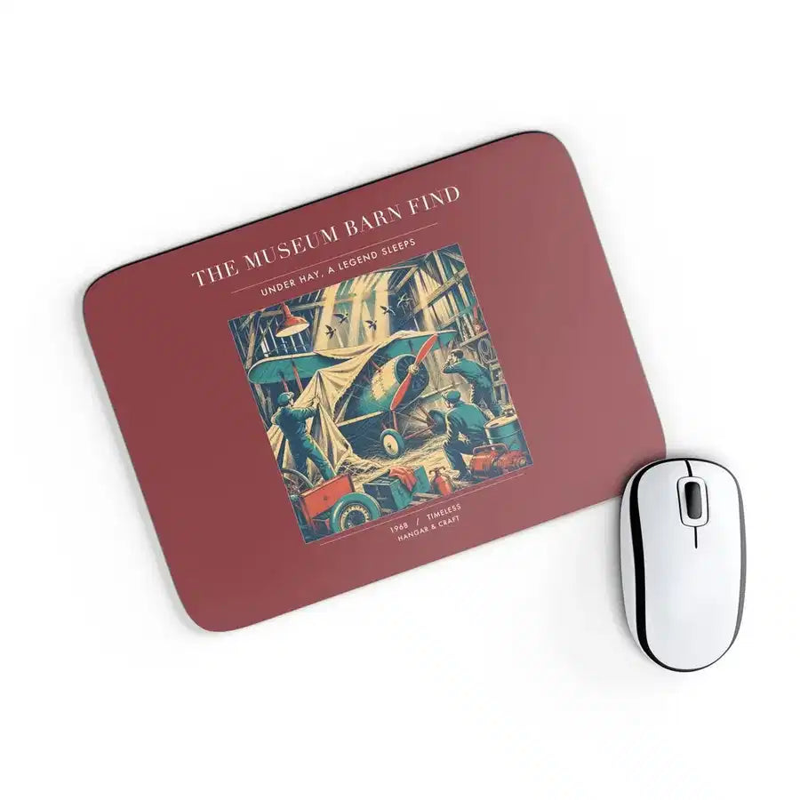 VINTAGE G4454 - The Museum Barn Find - Designed Mouse Pads design on darkred rectangle