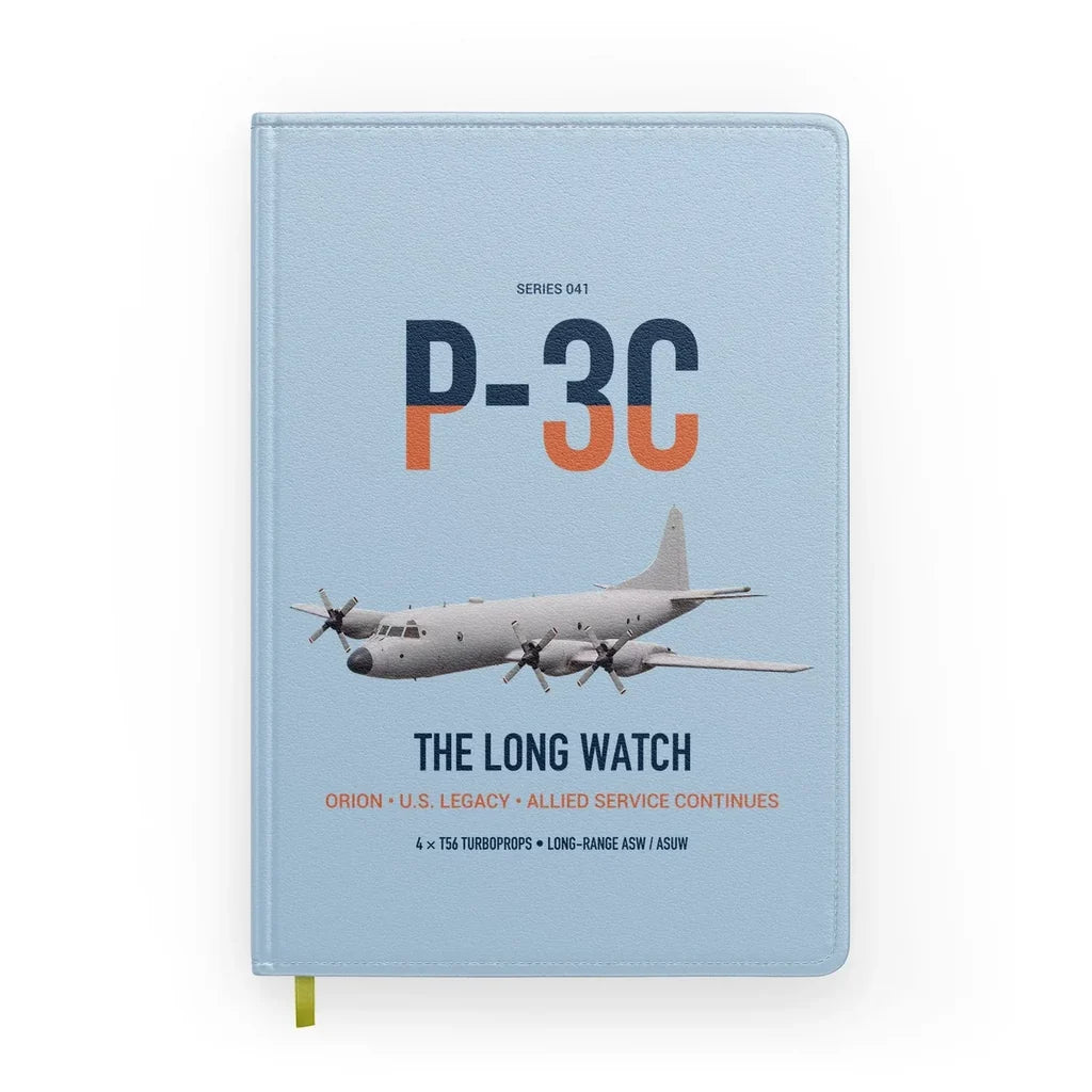 P-3C Orion design on light blue notebook
