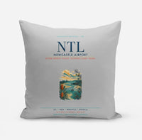 Thumbnail for Newcastle Airport (NTL) design on light gray pillow