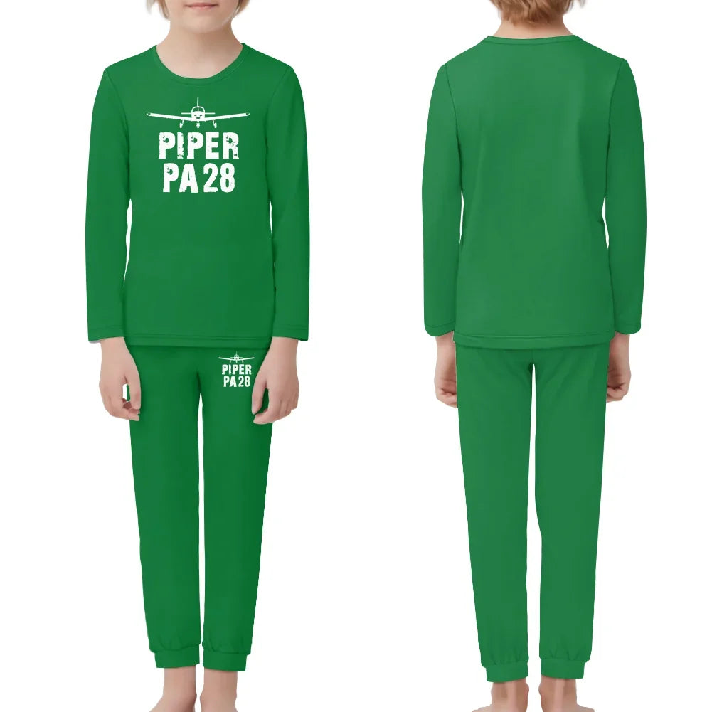 Piper PA28 & Plane children pajamas - Green