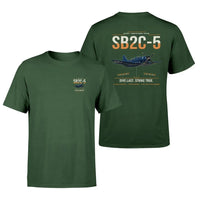 Thumbnail for SB2C-5 Helldiver design on dark green double-side t-shirt, double-side print