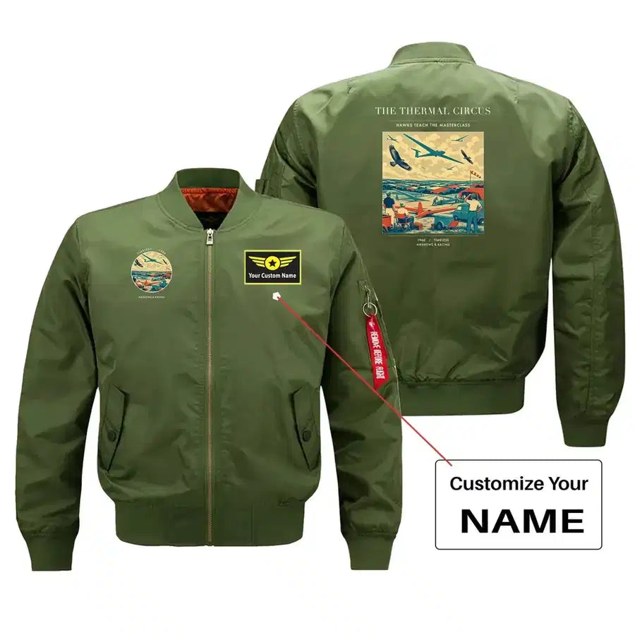 VINTAGE G4474 - The Thermal Circus - Bomber Jacket design on green+name