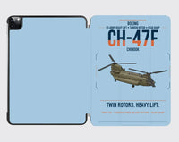 Thumbnail for Boeing CH-47F Chinook design on light blue ipad tablet case