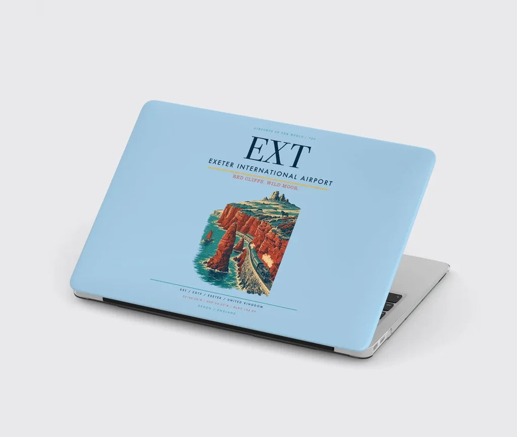 Exeter International Airport (EXT) design on light blue MacBook case