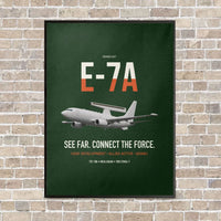 Thumbnail for E-7A Wedgetail vertical canvas print - framed - dark green background