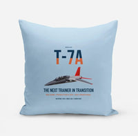 Thumbnail for T-7A Red Hawk design on light blue pillow