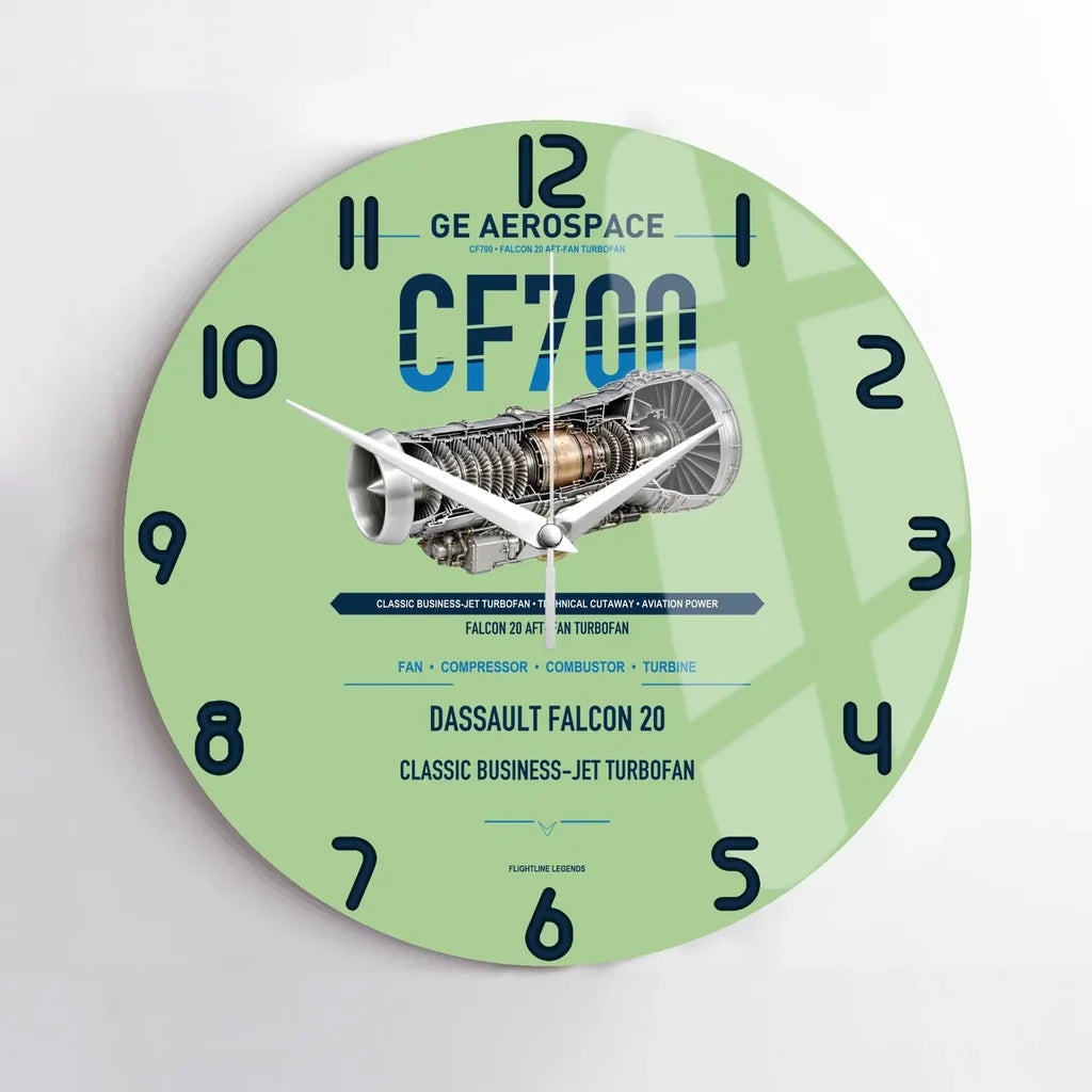 CF700 design on light green no frame wall clock