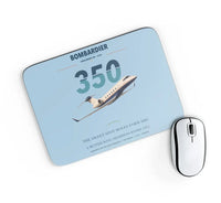 Thumbnail for Bombardier Challenger 350 design on light blue rectangle mouse pad