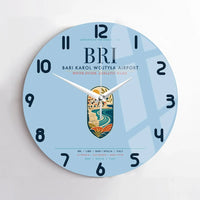Thumbnail for Bari Karol Wojtyła Airport (BRI) design on light blue no frame wall clock