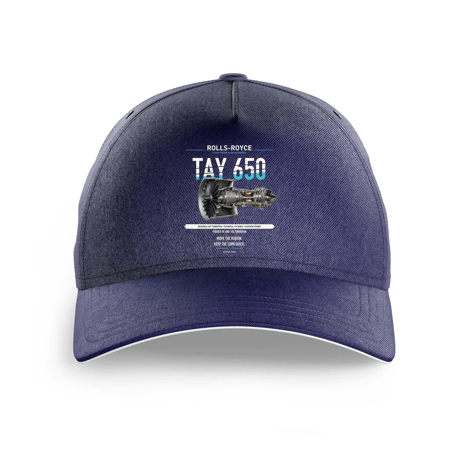 TAY 650 design on dark blue printed hat