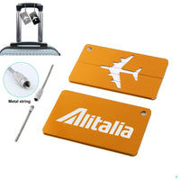 Thumbnail for Alitalia Airlines Aluminum Luggage tag in gold