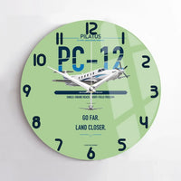 Thumbnail for Pilatus PC-12 PRO design on light green no frame wall clock
