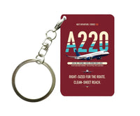 Thumbnail for Airbus A220-100 Key Chain design on dark red key chain